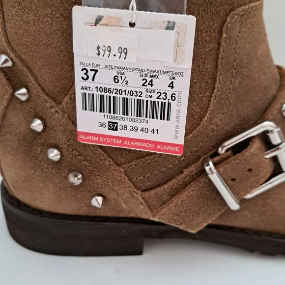 Zara leather boots USA 6.5 EUR 37 - Picture 5 of 8